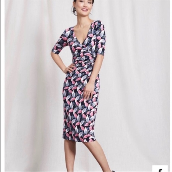 Boden- Ruth Botanical Printed Faux Wrap Dress Size 2R - Picture 2 of 5